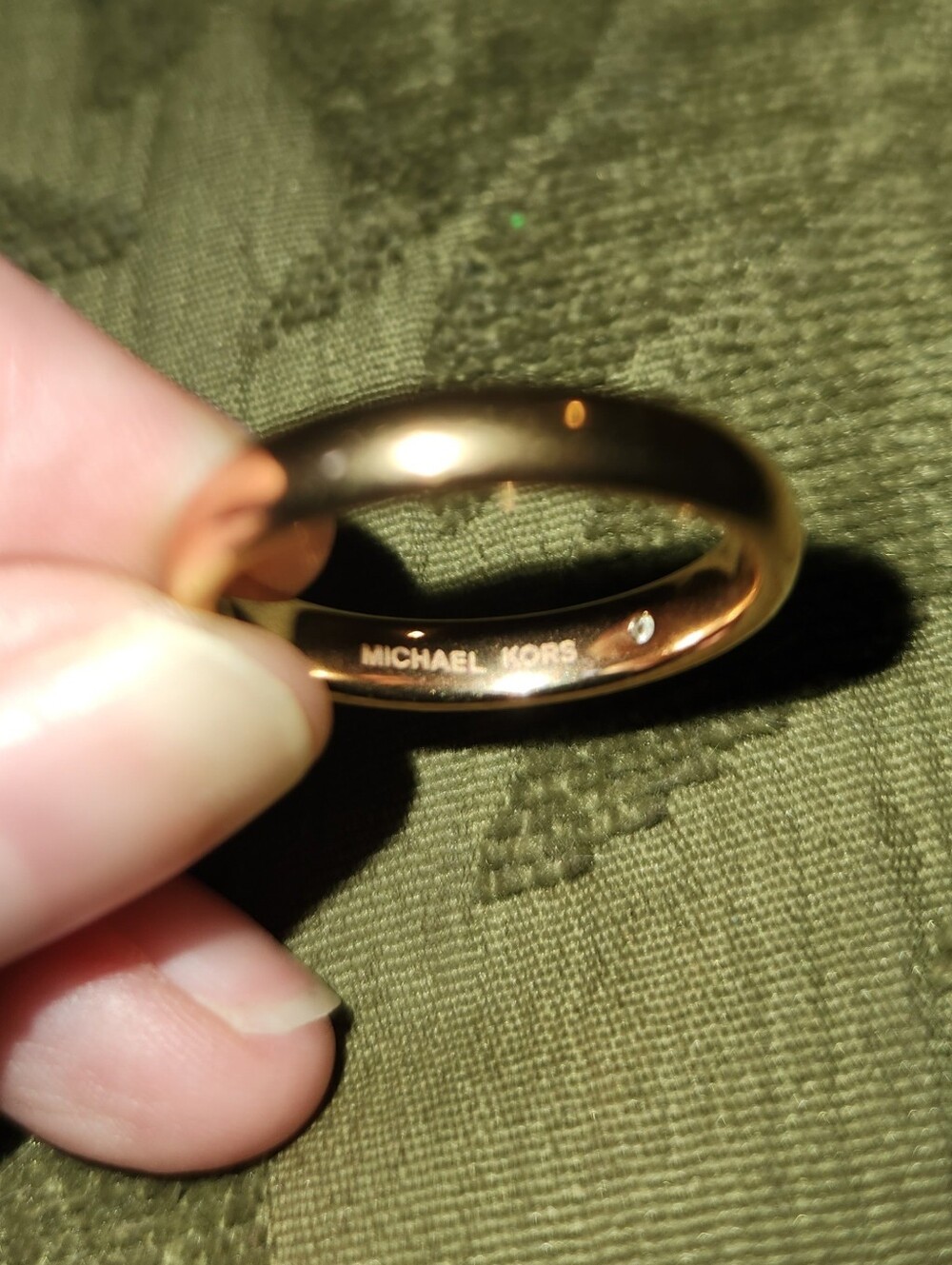 Michael Kors Gold Tone Ring With Hidden Crystal